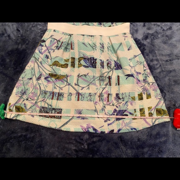 BCBGeneration Light Aqua Blue & Purple Tweed Collared Open Back Side Laced Dress - Picture 8 of 10